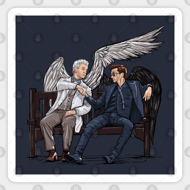 Good Omens Magnet by Daria Popkova